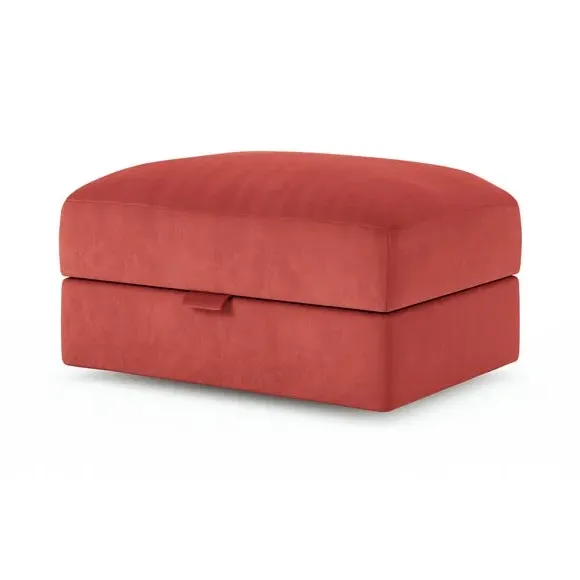 Storage Footstool with Lift Top - Clay, Velvet