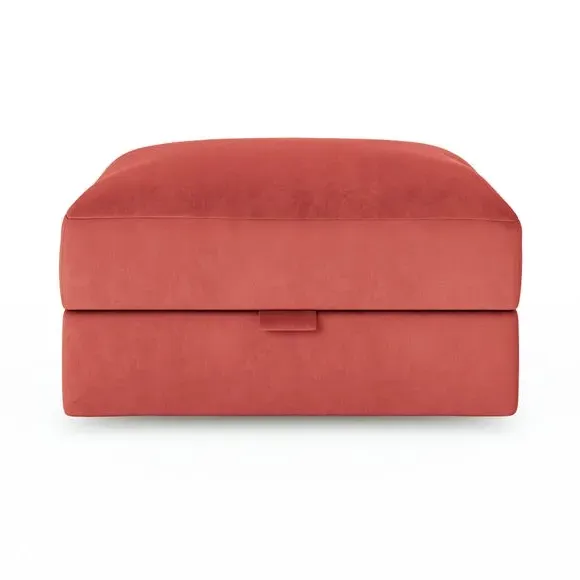 Storage Footstool with Lift Top - Clay, Velvet
