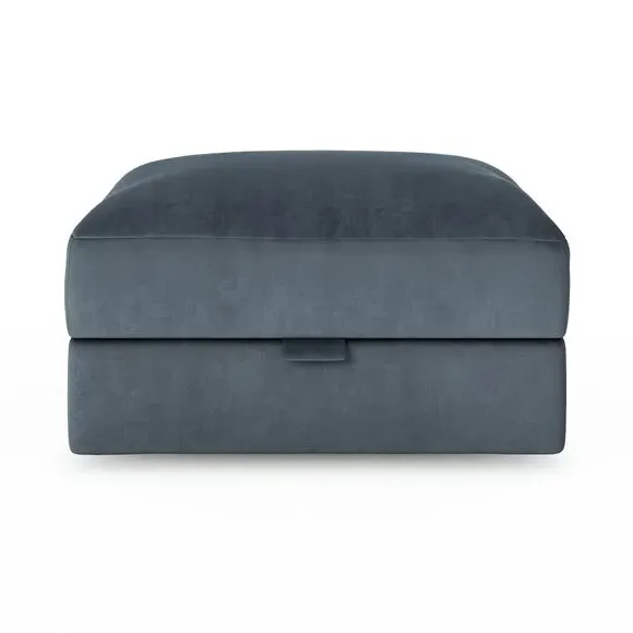 Storage Footstool with Lift Top - Denim, Velvet