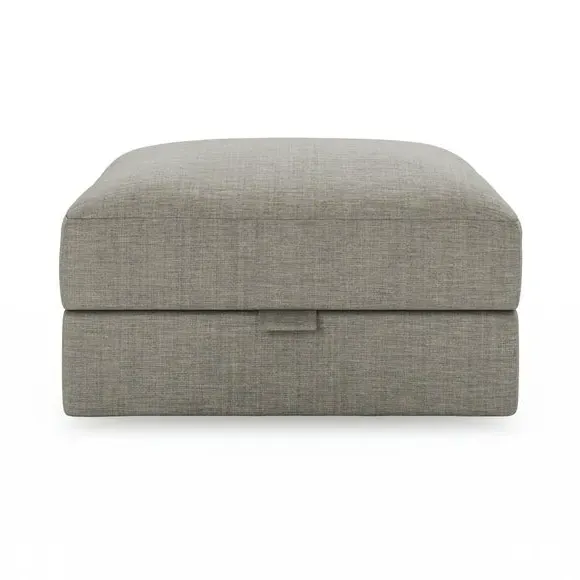 Storage Footstool with Lift Top - Grey, Faux Linen