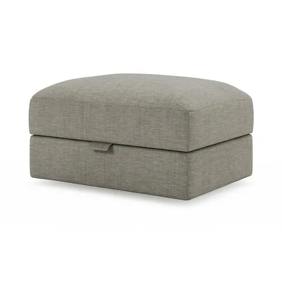 Storage Footstool with Lift Top - Grey, Faux Linen