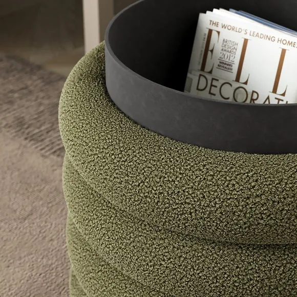 Storage Footstool with Lift Top - Olive, Sherpa