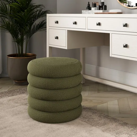 Storage Footstool with Lift Top - Olive, Sherpa