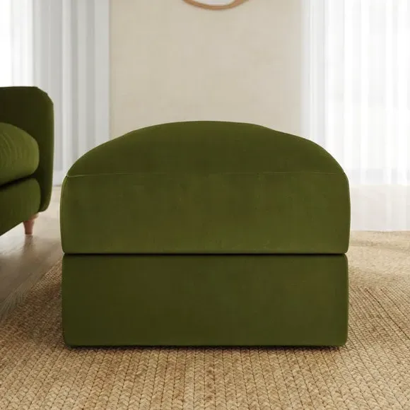 Storage Footstool with Lift Top - Olive, Velvet