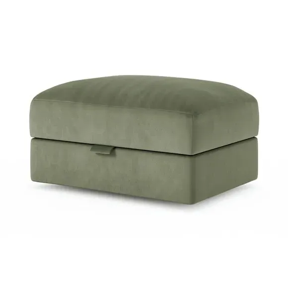 Storage Footstool with Lift Top - Sage, Velvet