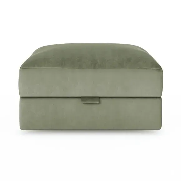 Storage Footstool with Lift Top - Sage, Velvet
