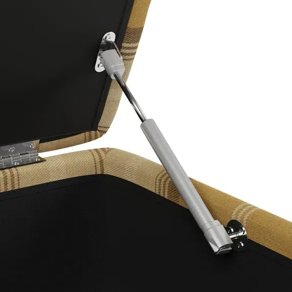 Storage Footstool with Tapered Legs - Gold, Fabric
