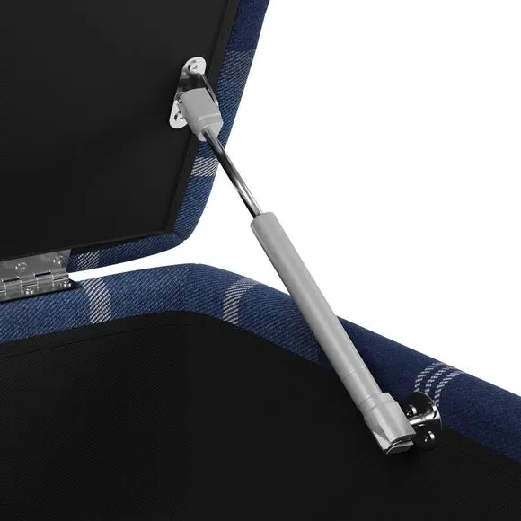Storage Footstool with Tapered Legs - Navy, Fabric