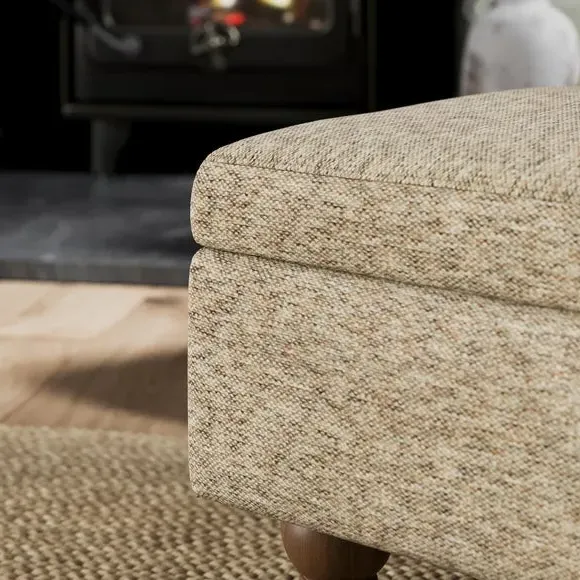 Storage Footstool with Tray - Natural, Chenille