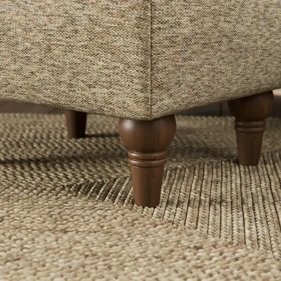 Storage Footstool with Tray - Natural, Chenille