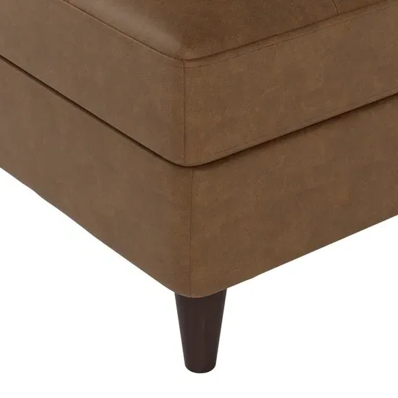 Storage Footstool with Tufted Design - Mocha