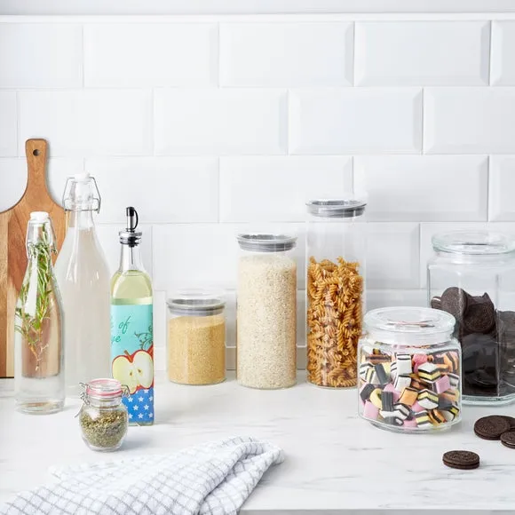 Storage Jar with Airtight Seal - Clear, Glass