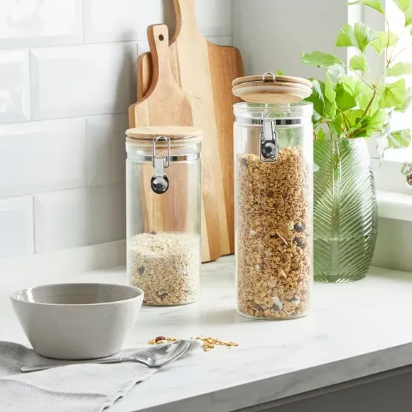 Storage Jar with Clip Lid - Clear, Glass