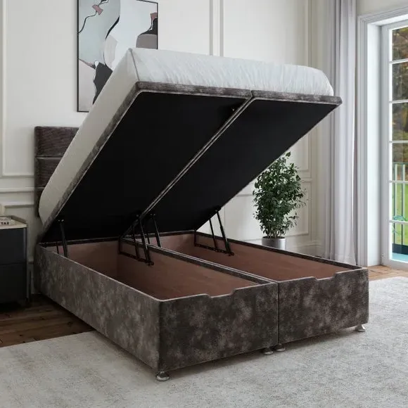 Storage Ottoman Base with Lift Top - Graphite, Chenille