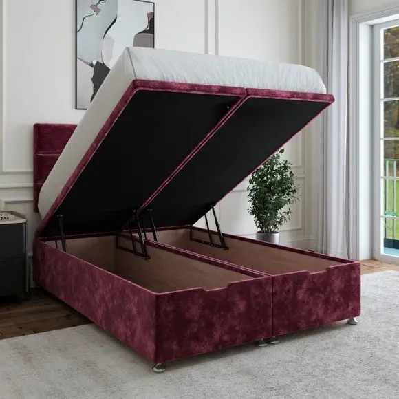 Storage Ottoman Base with Lift Top - Plum, Chenille