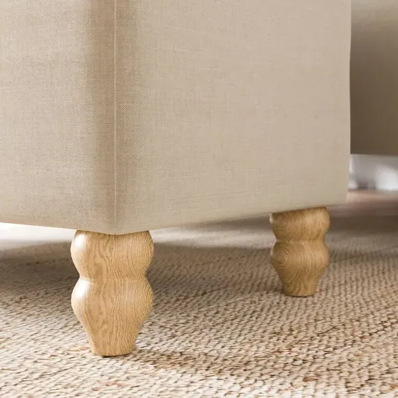 Storage Ottoman with Woven Fabric - Natural
