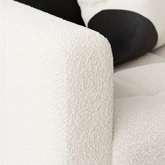 Storage Sofa Bed with Click-Clack - Ivory, Boucle