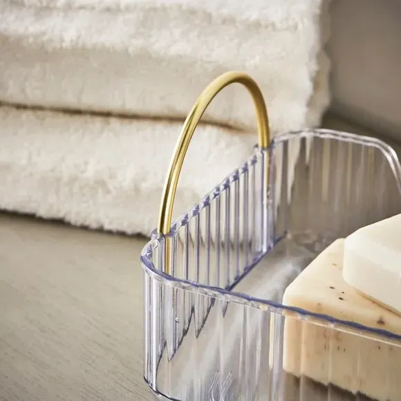 Storage Tray with Handles - Clear, Plastic