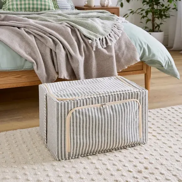 Storage Trunk with Handles - Grey, Fabric image