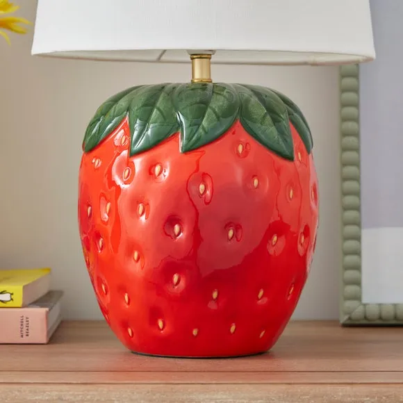 Strawberry Table Lamp - Red, Ceramic