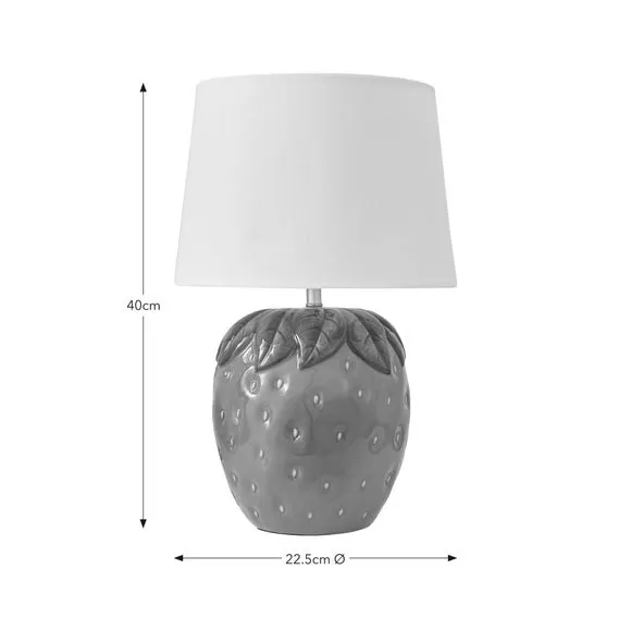 Strawberry Table Lamp - Red, Ceramic
