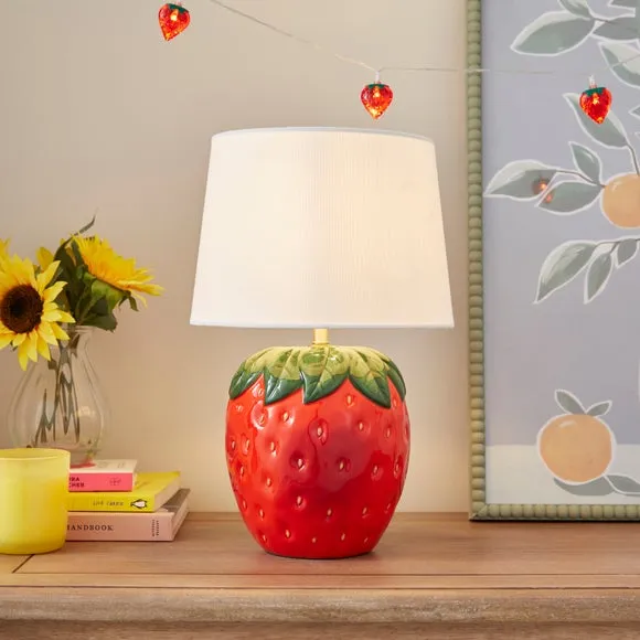 Strawberry Table Lamp - Red, Ceramic image