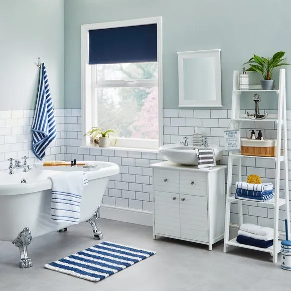 Stripe Bath Mat - Navy
