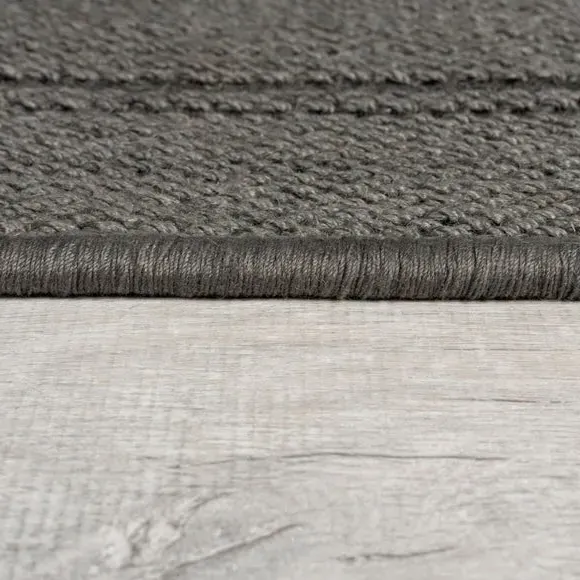 Stripe Border Stair Runner - Black, Jute