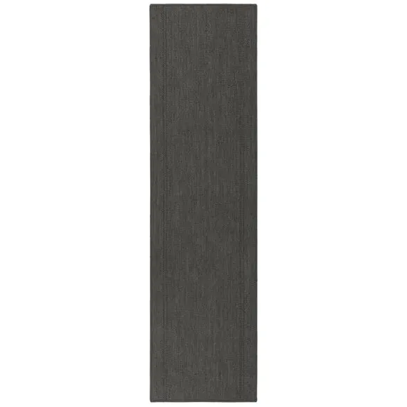Stripe Border Stair Runner - Black, Jute