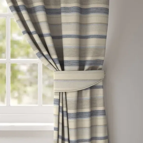 Stripe Curtain Tieback - Grey, Fabric