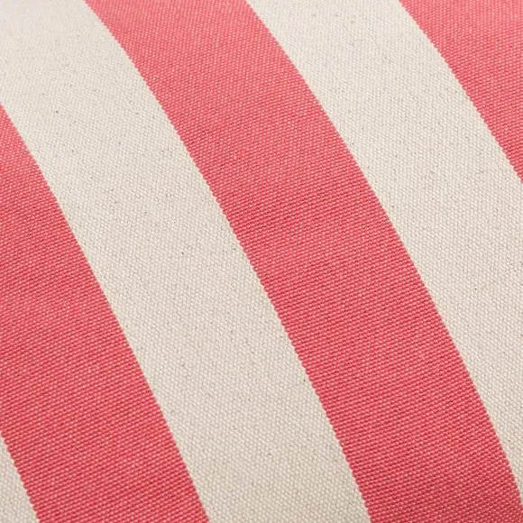 Stripe Cushion with Piping - Coral, Cotton