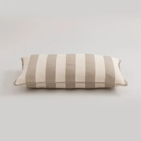 Stripe Cushion with Piping - Natural, Cotton