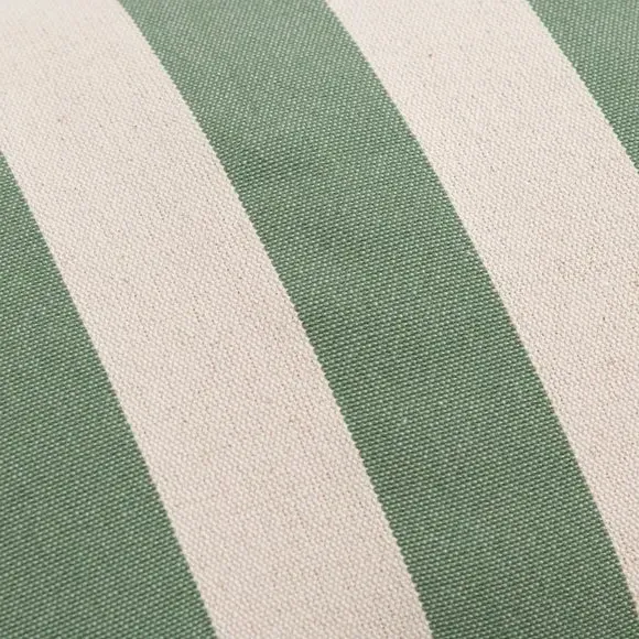 Stripe Cushion with Piping - Olive, Cotton