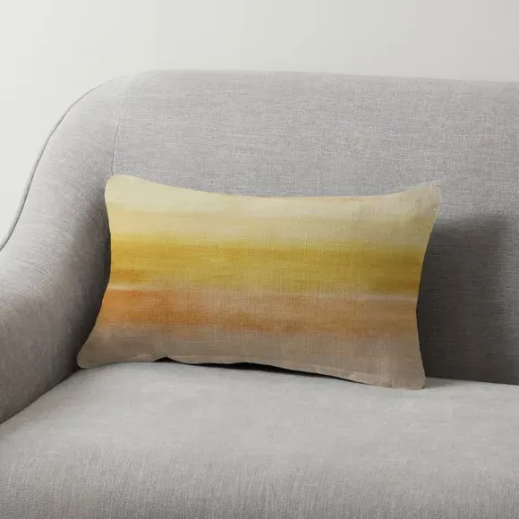 Stripe Cushion with Zip Cover - Ochre image