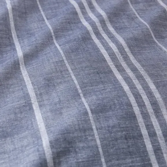 Stripe Duvet Cover & Pillowcase Set - Blue, Polycotton