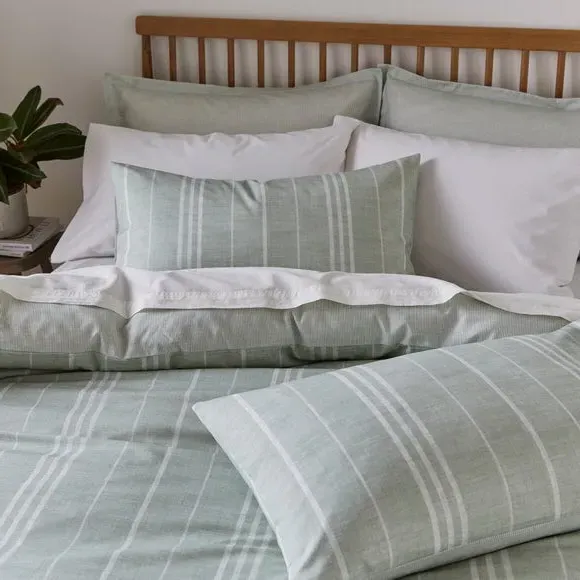 Stripe Duvet Cover & Pillowcase Set - Sage, Polycotton