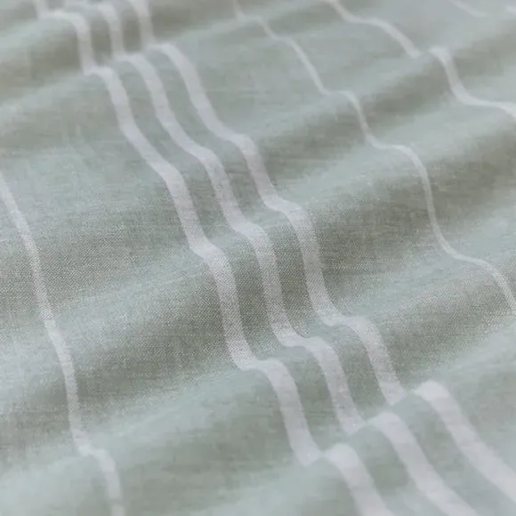 Stripe Duvet Cover & Pillowcase Set - Sage, Polycotton