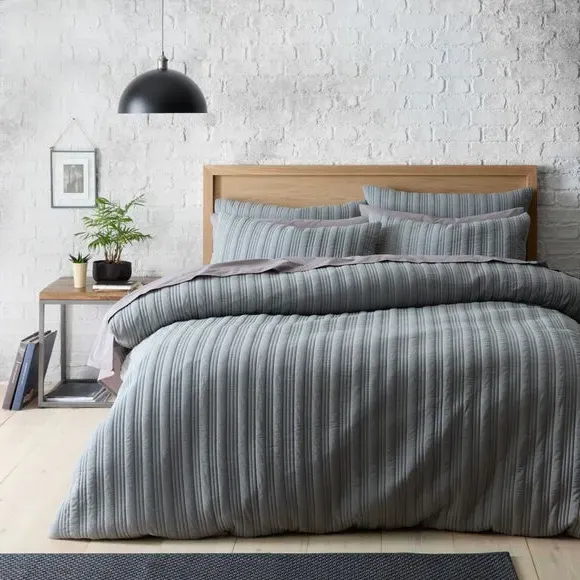 Stripe Duvet Cover Set - Grey, Microfibre image