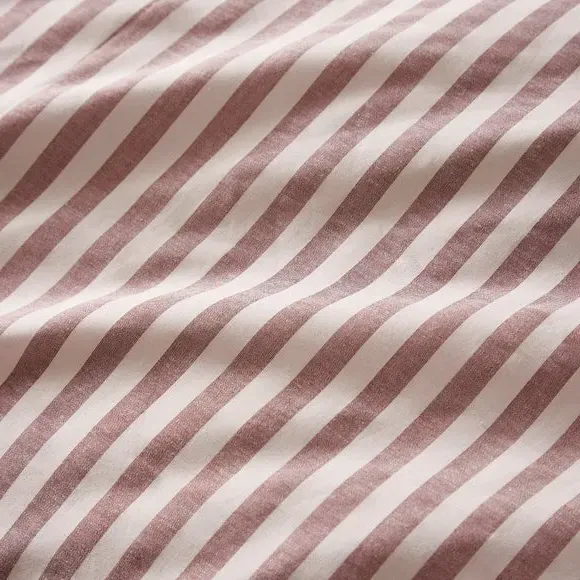 Stripe Duvet Cover Set - Mulberry, Cotton