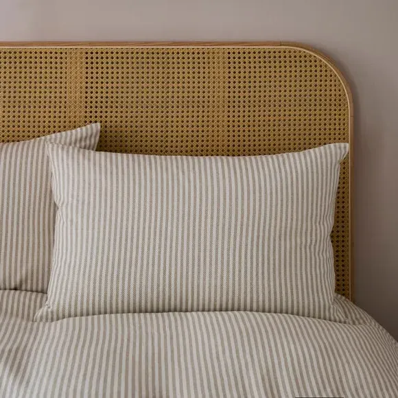 Stripe Duvet Cover Set - Natural, Brushed Cotton