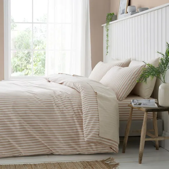 Stripe Duvet Cover Set - Natural, Cotton