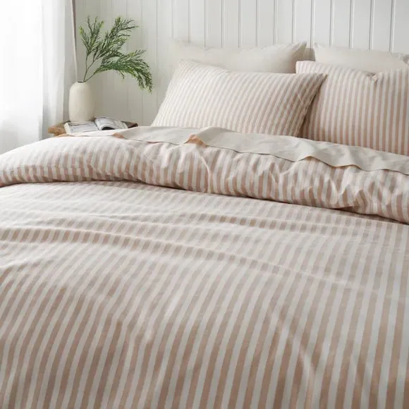 Stripe Duvet Cover Set - Natural, Cotton