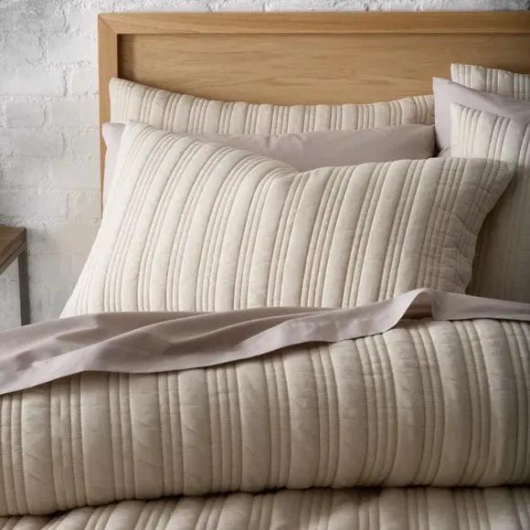 Stripe Duvet Cover Set - Natural, Microfibre