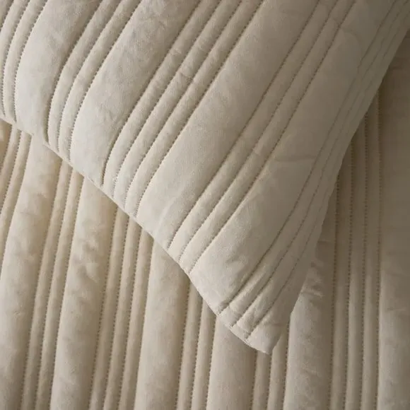Stripe Duvet Cover Set - Natural, Microfibre