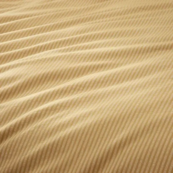Stripe Duvet Cover Set - Old Gold, Seersucker