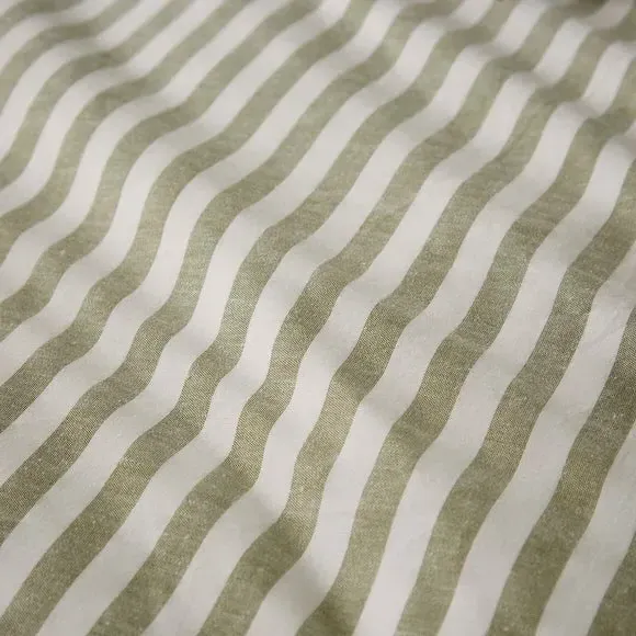 Stripe Duvet Cover Set - Olive, Cotton
