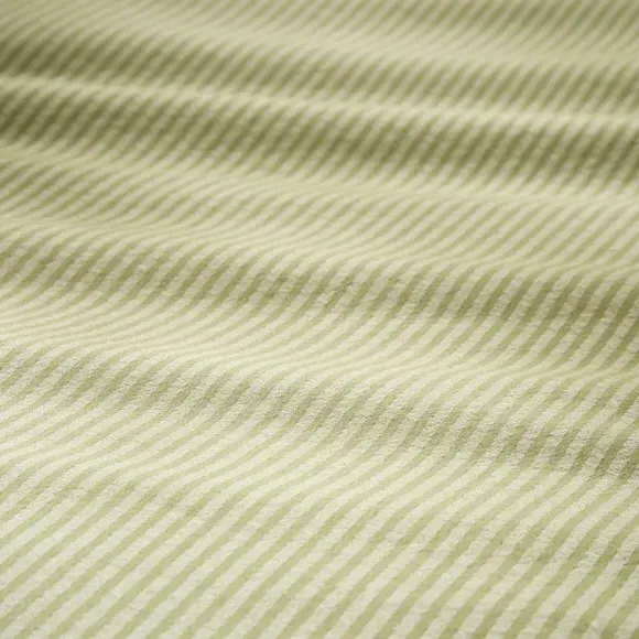 Stripe Duvet Cover Set - Olive, Seersucker