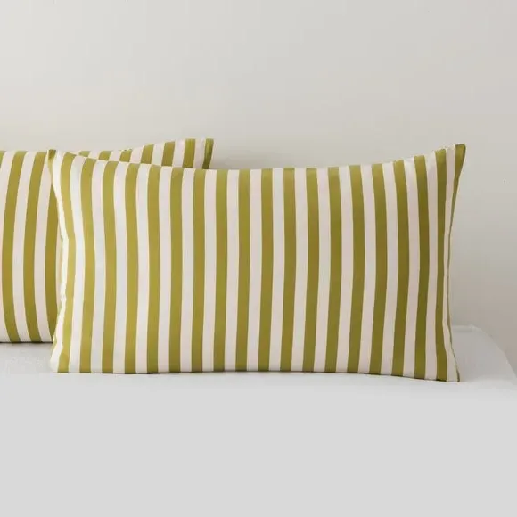 Stripe Duvet Cover Set - Pear, Cotton