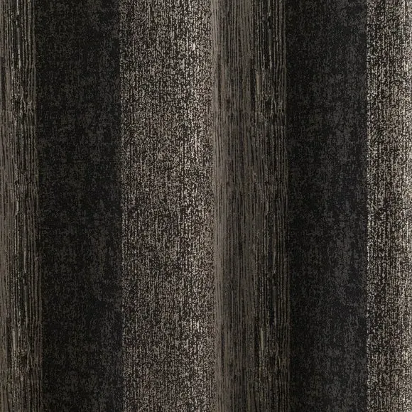 Stripe Eyelet Curtains - Charcoal, Interlined