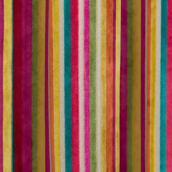 Stripe Eyelet Curtains - Multicolor, Cut Velvet